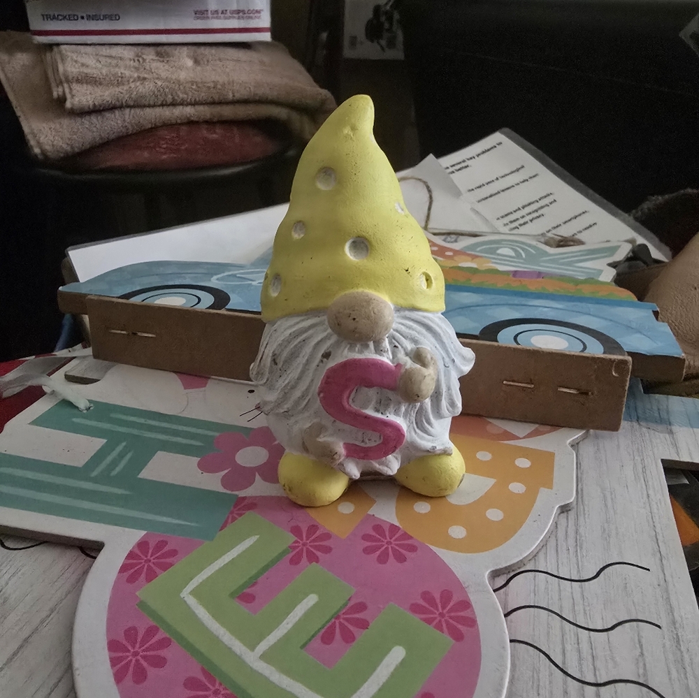 Yellow and White Gnome Toy